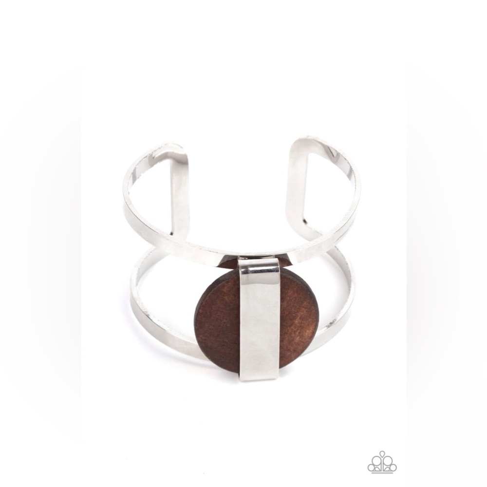 Silver and Brown Cuff Bracelet